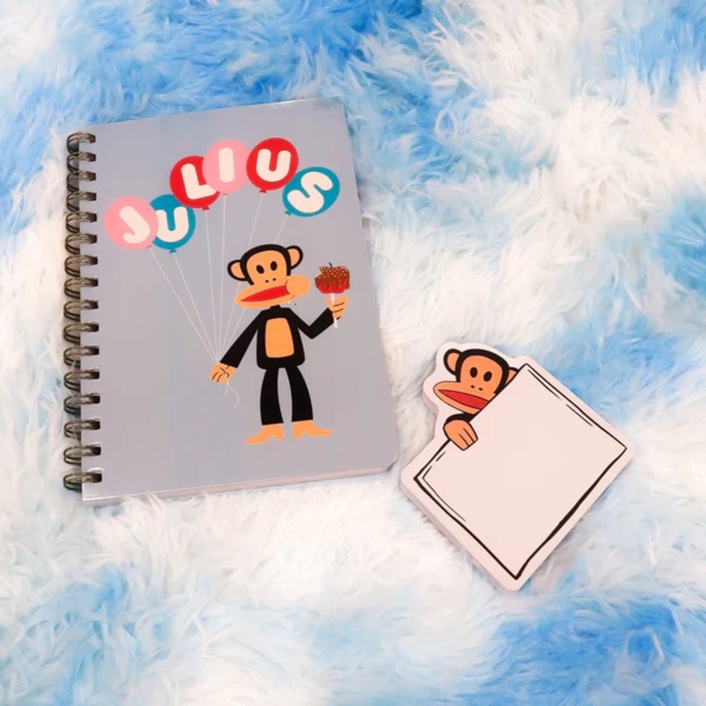 Cakeworthy x Paul Frank Julius Monkey Balloon Notebook Sticky Notes Birthday Pin - Picture 8 of 11